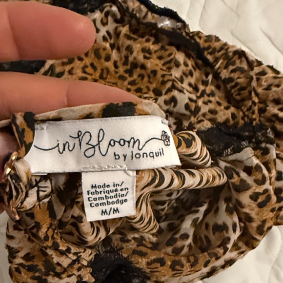 In Bloom Leopard Print Cami Set with Black Lace - Picture 3 of 3